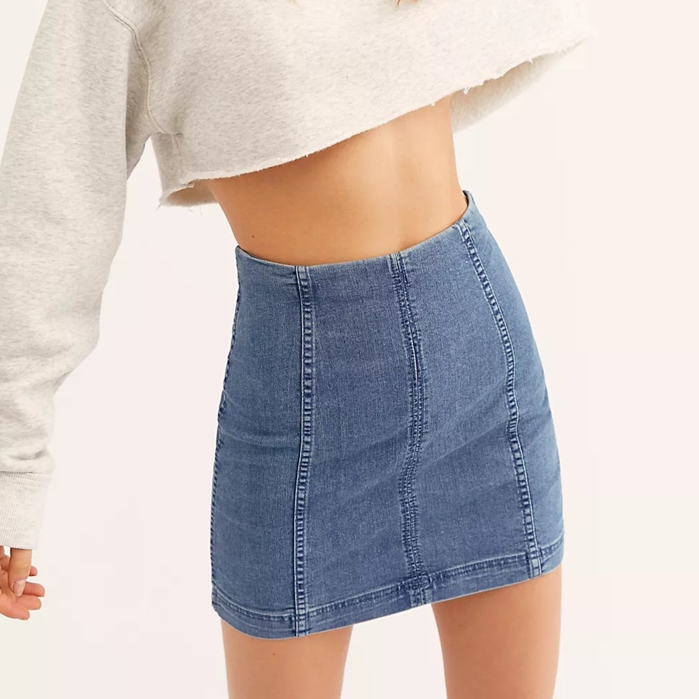 Free people denim skirt